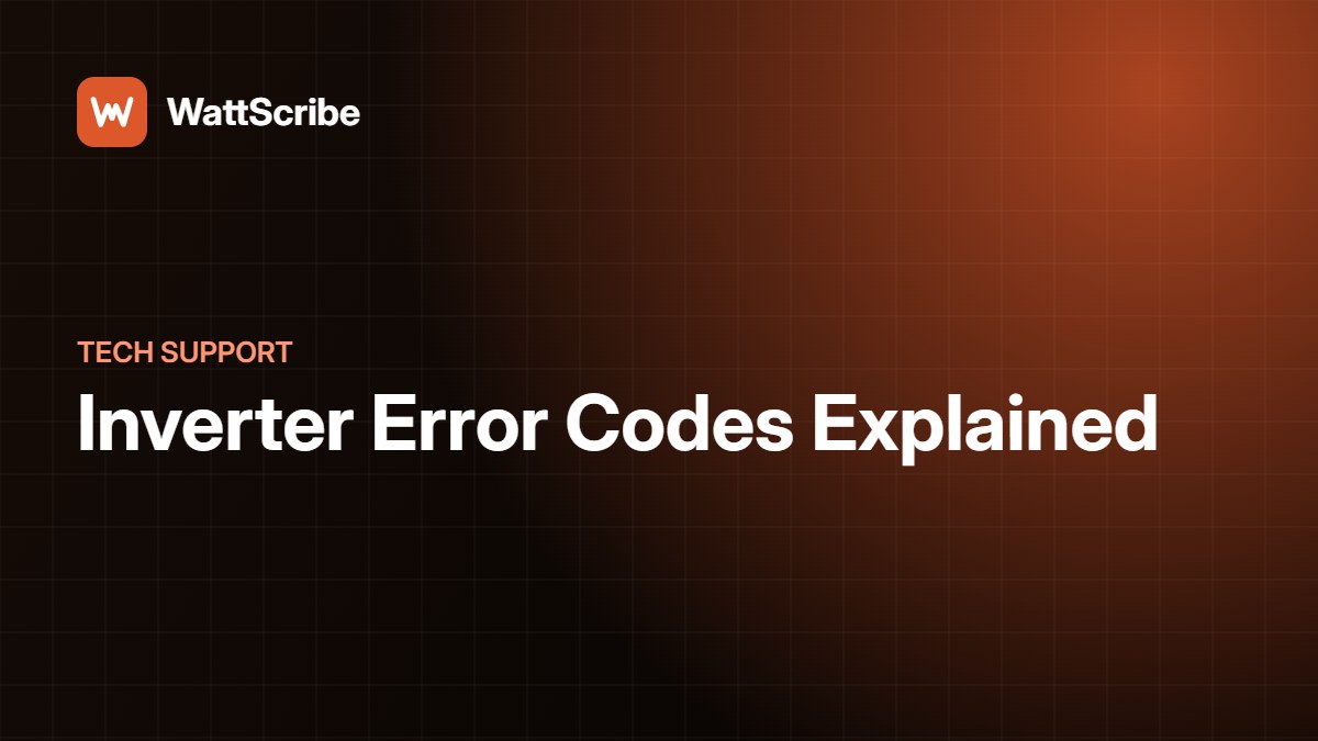 Inverter Error Codes Explained | WattScribe